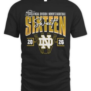 Notre Dame Fighting Irish 2026 NCAA Women's Basketball Tournament March Madness Sweet 16 Court Shot Hoodie