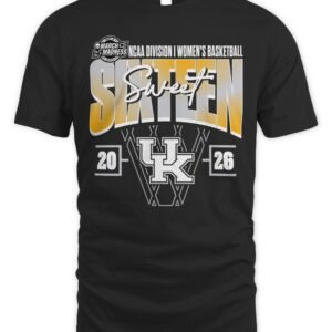 Kentucky Wildcats 2026 NCAA Women's Basketball Tournament March Madness Sweet 16 Court Shot T-Shirt