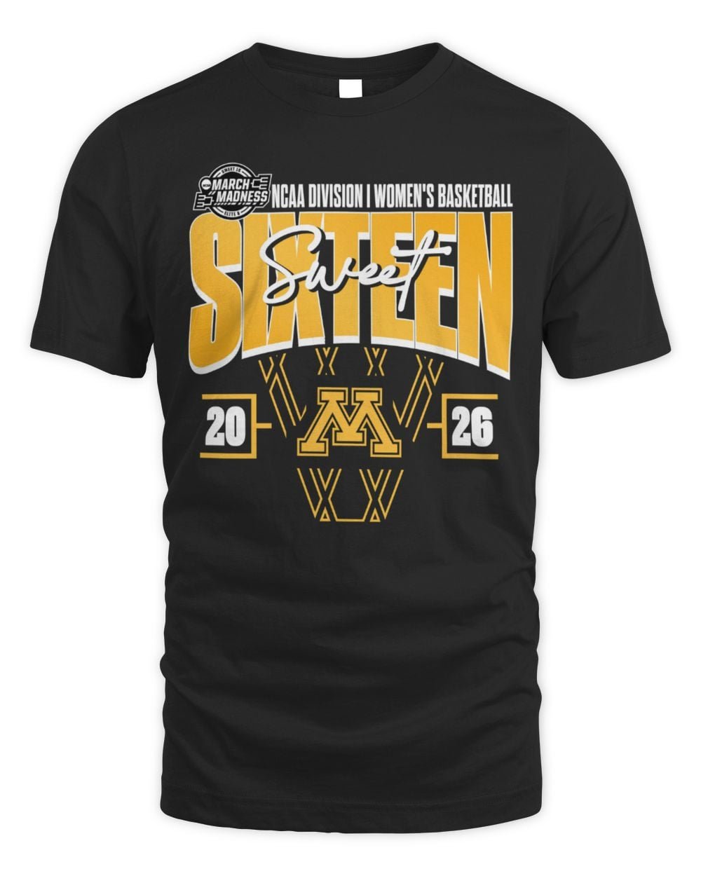 Minnesota Golden Gophers 2026 NCAA Women's Basketball Tournament March Madness Sweet 16 Court Shot Hoodie