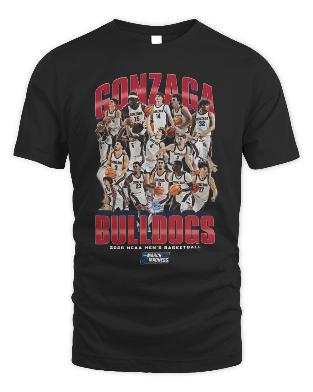 Gonzaga NCAA Men's Basketball March Madness 2026 Team Collage T-Shirt