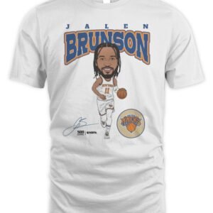 Jalen Brunson New York Knicks 500 Level Hardwood Comic T-Shirt