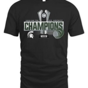 2026 Michigan State Spartans Big Ten Men's Hockey Regular Season Champions Locker Room T-Shirt Hoodie
