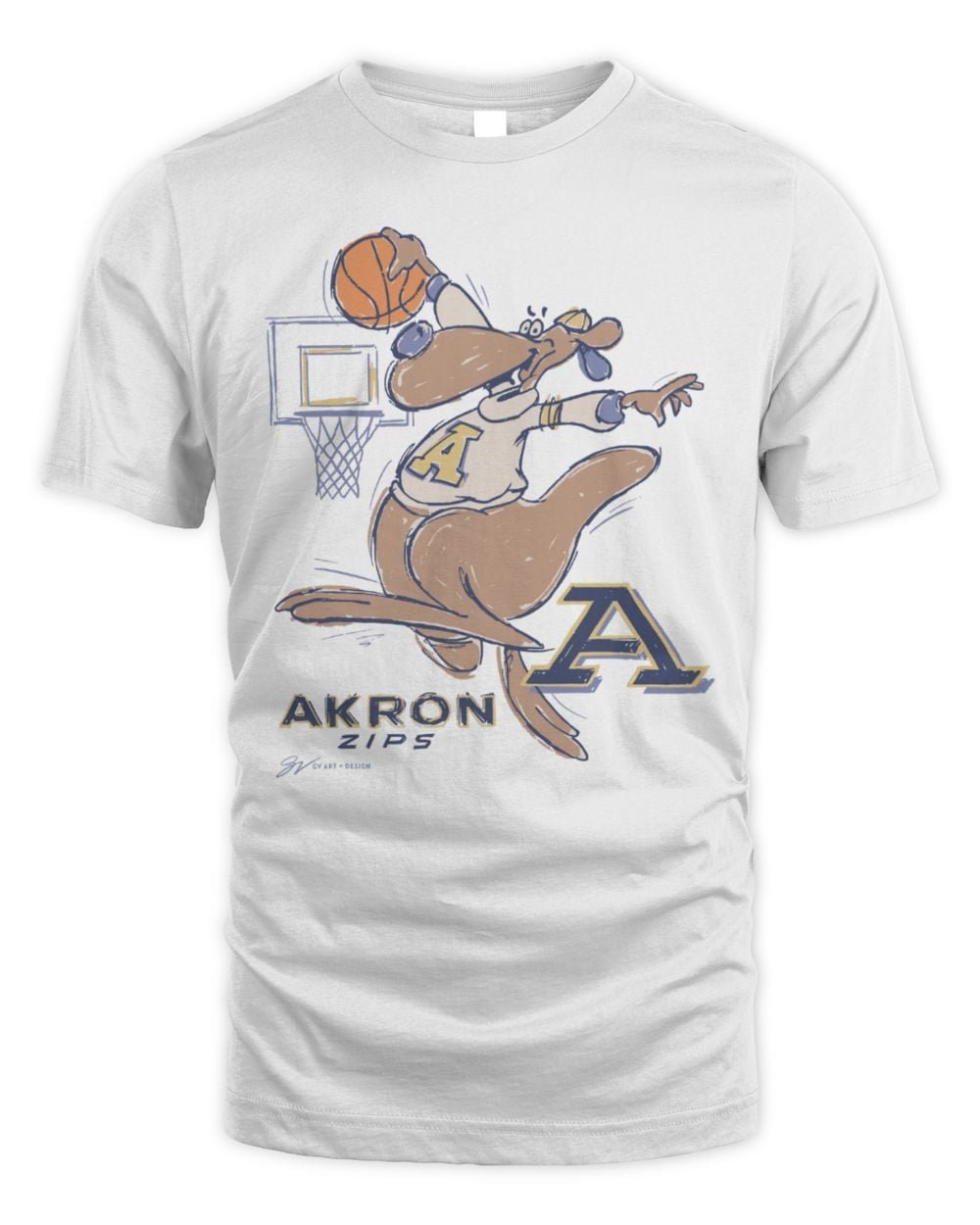 Gvartwork Shop Akron Zip Cartoon Basketball T Shirt