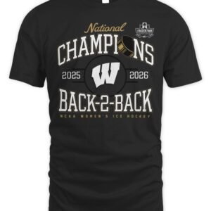 Wisconsin Badger Back 2 Back Women's Hockey Champs T-Shirt