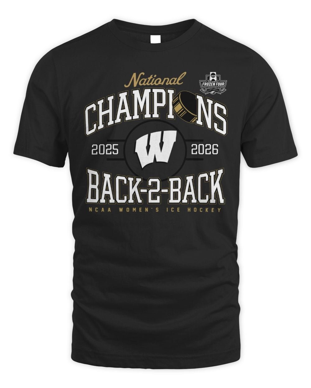 Wisconsin Badger Back 2 Back Women's Hockey Champs T-Shirt