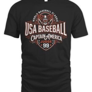 USA Baseball Captain America Crest T Shirt