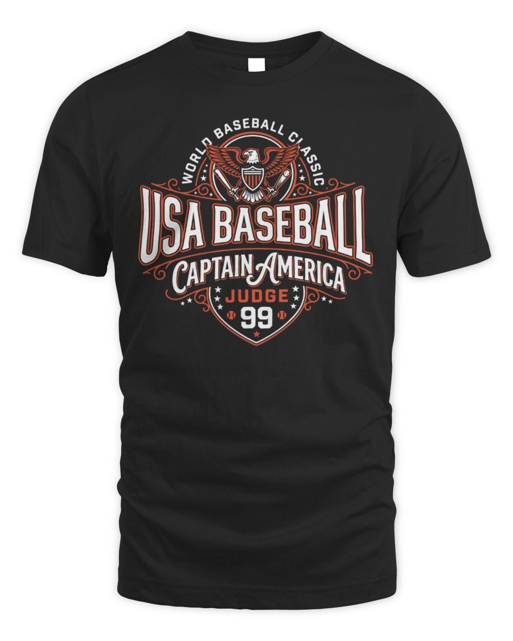 USA Baseball Captain America Crest T Shirt