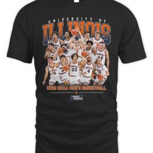 Illinois Fighting Illini NCAA Men's Basketball NCAA Men's Basketball 2026 Team Collage T-Shirt