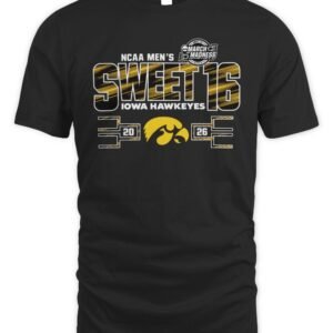 Iowa Hawkeyes 2026 NCAA Mens Basketball Sweet 16 Bound T Shirt
