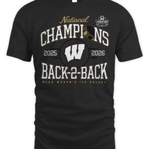 Wisconsin Badger Back 2 Back Women's Hockey Champs T-Shirt Hoodie