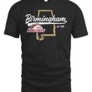UFL Shop Birmingham Stallions State Map T Shirt
