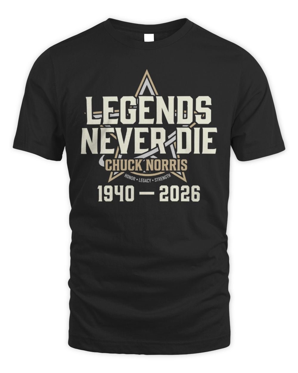Chuck Norris Legends Never Die Tribute 1940–2026 Memorial T Shirt