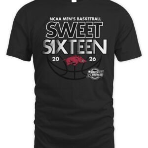 Arkansas Razorbacks 2026 NCAA Men's Basketball Sweet Sixteen T Shirt