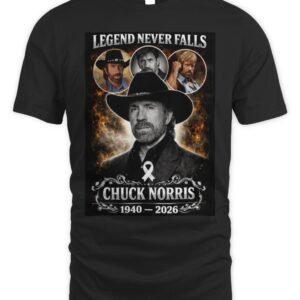 Premium Chuck Norris Legend Never Falls Memorial 1940-2026 T Shirt Hoodie