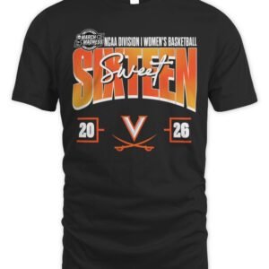 Virginia Cavaliers 2026 NCAA Women's Basketball Tournament March Madness Sweet 16 Court Shot T-Shirt