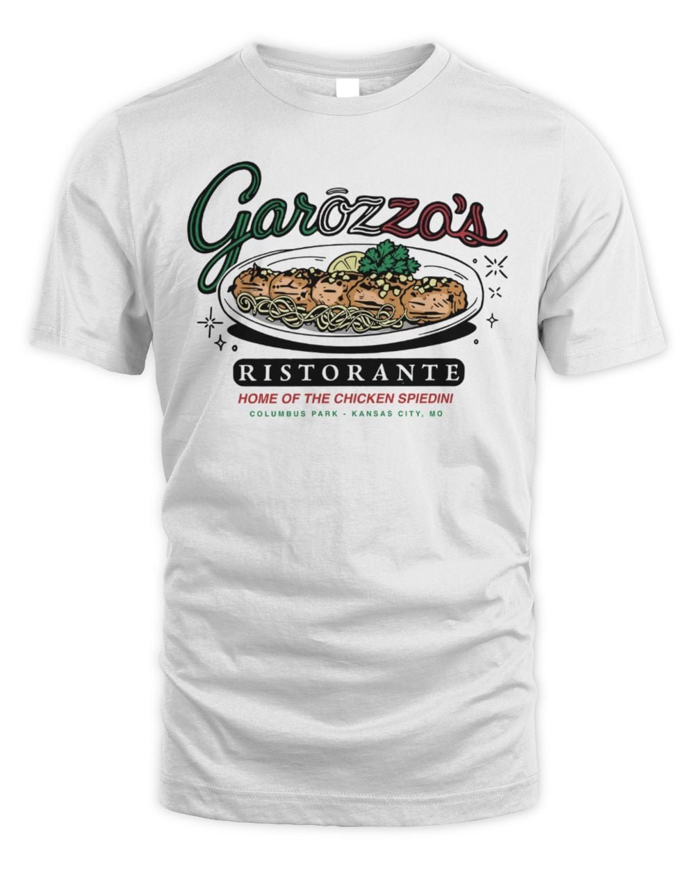 Charlie Hustle Shop Garozzo's Ristorante Chicken Spiedini T Shirt